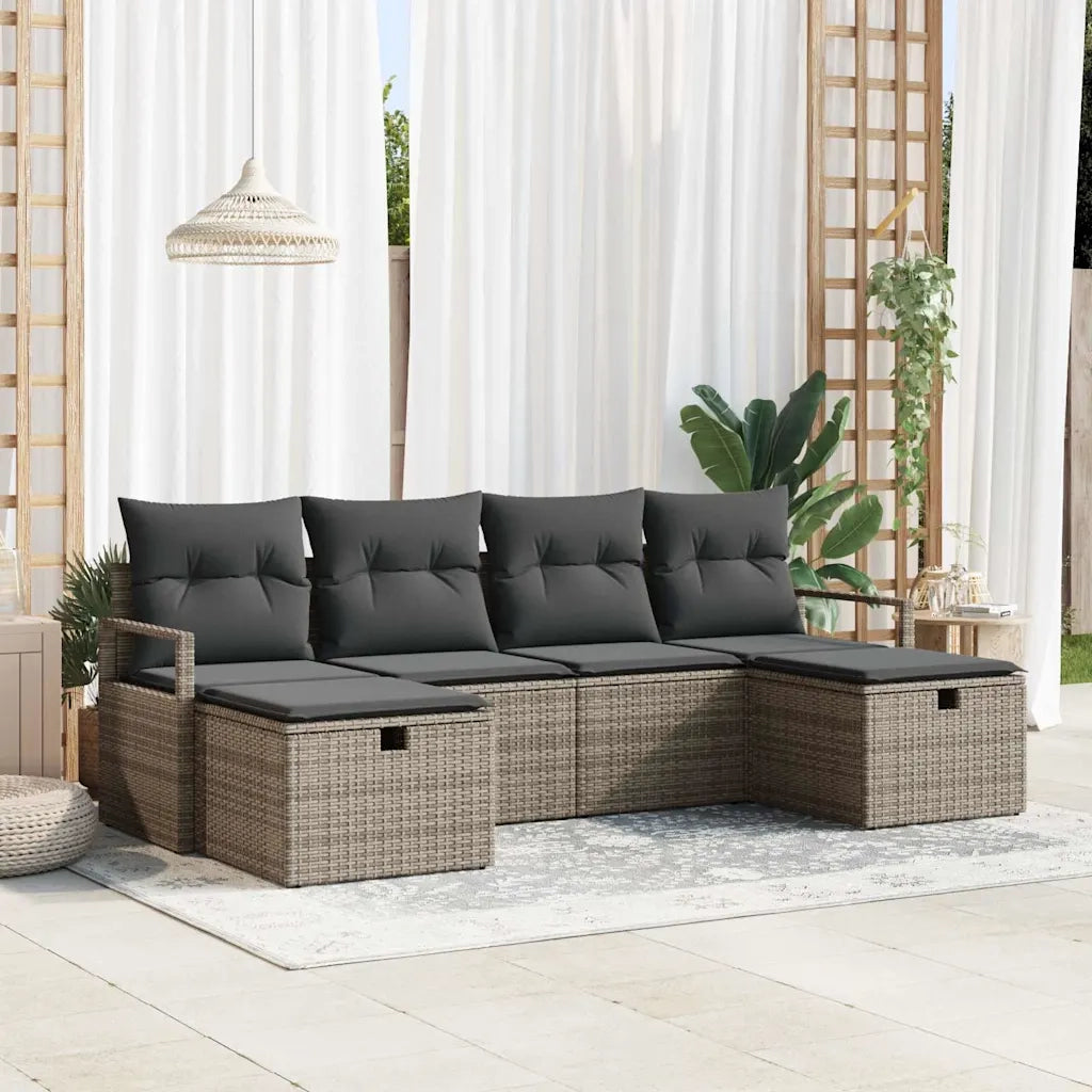 Set di divani con cuscino 5 pcs polyrattan
