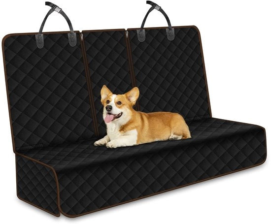 Difesa auto per cani con schermo posteriore, copertura impermeabile con apertura per braccio, compatibile Isofix, resistente ai graffi, universale per auto, furgoni, SUV.