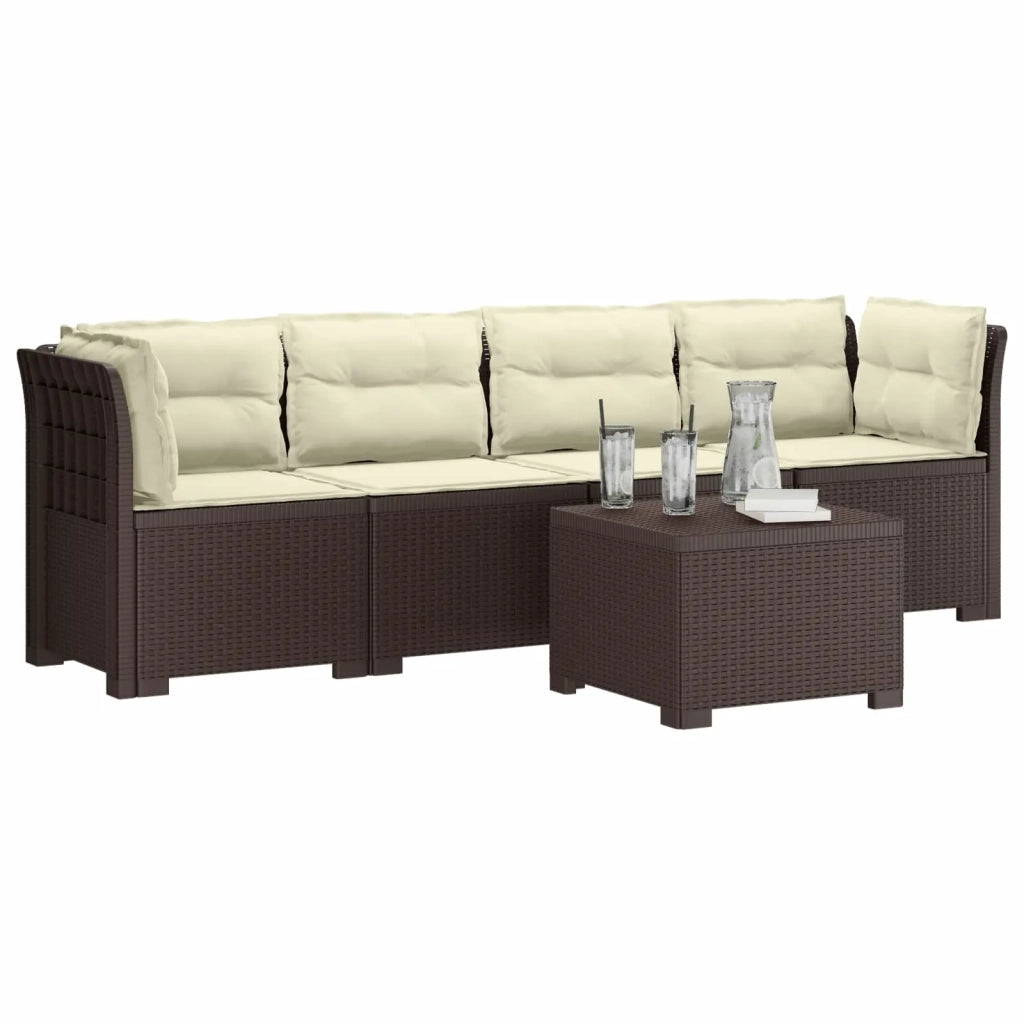 Divano da Giardino a 4 Posti con Cuscini in Stile Rattan PP 3443874