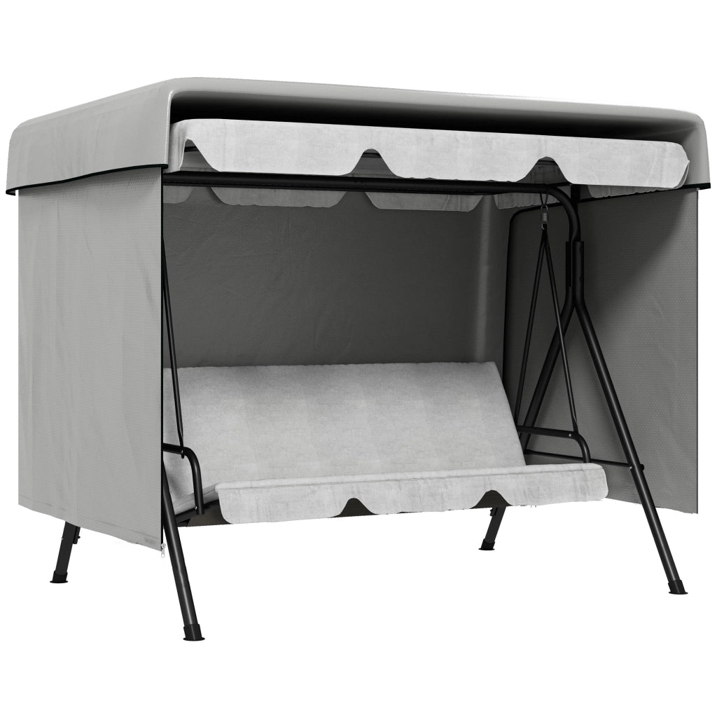 Copertura Impermeabile per Sedia a Dondolo da Giardino 3 Posti ¨C zephmum ¨C Grigio 215x155x150 cm