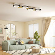 Plafonnier LED 4 Luci ¨C zephmum ¨C Dor¨¦ Nero 100x31x7cm