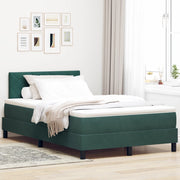 Letto Box Spring con Materasso Verde Scuro Piccolo Doppio Velluto