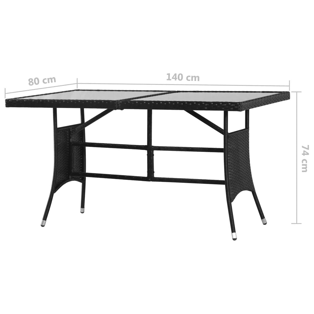 Set Mobili da Pranzo per Giardino 5 pz in Polyrattan Nero 3059416