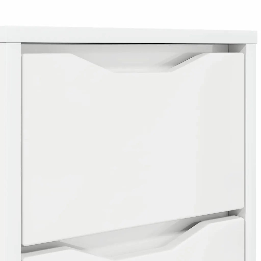 Comodino | Armadio da Notte | Mobiletto da notte Bianco Lucido 30,5 x 30 x 43 cm Legno multistrato