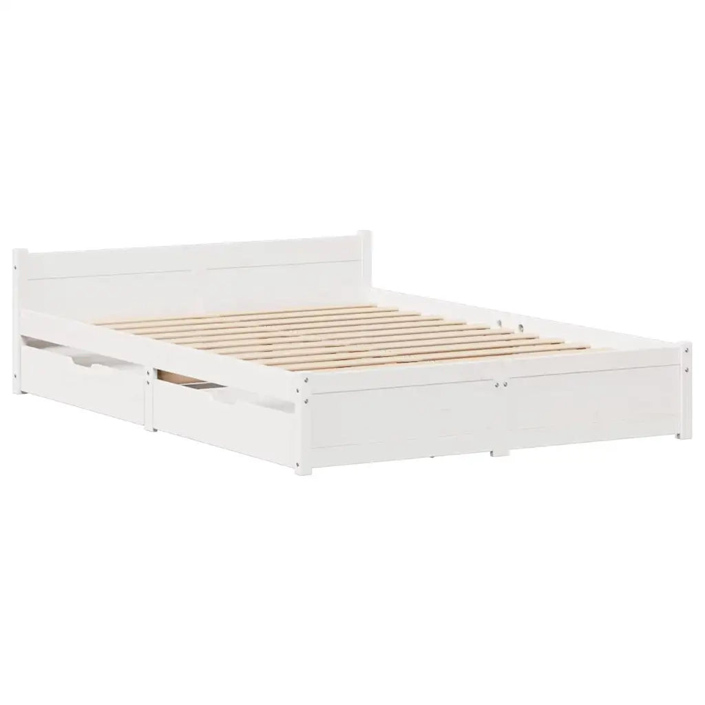vidaXL Letto senza Materasso Bianco 140x200 cm Legno Massello di Pino
