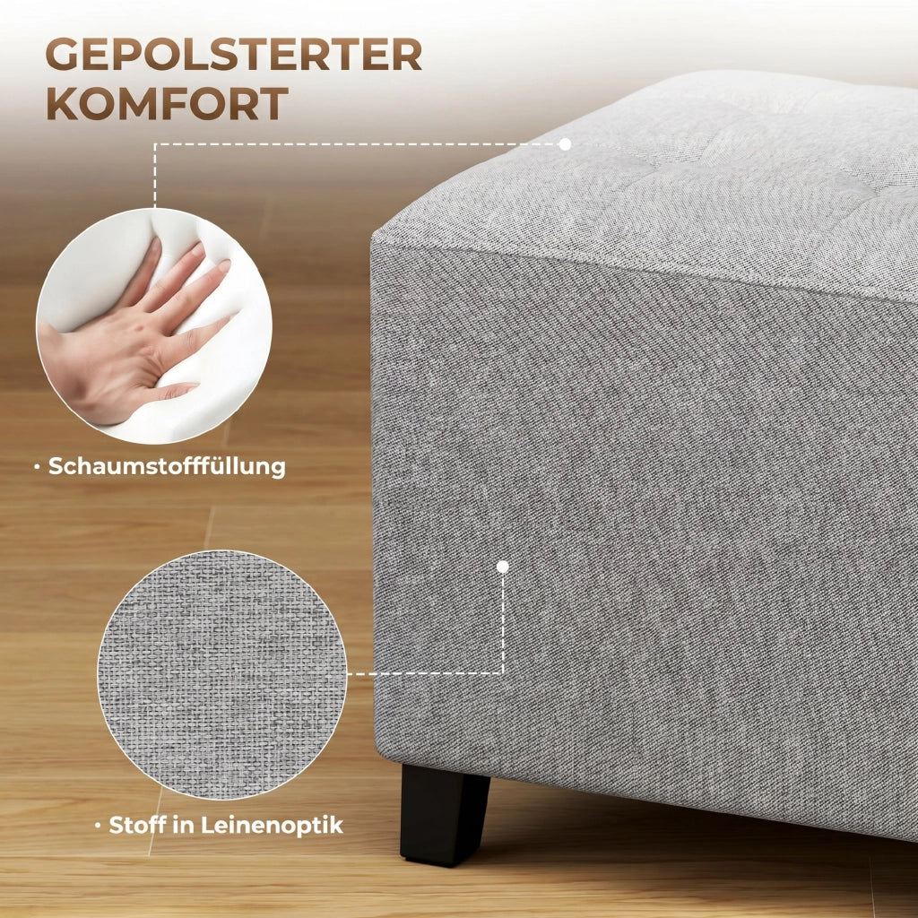 Poltrona poggiapiedi ¨C Minimal ¨C Tessuto grigio chiaro