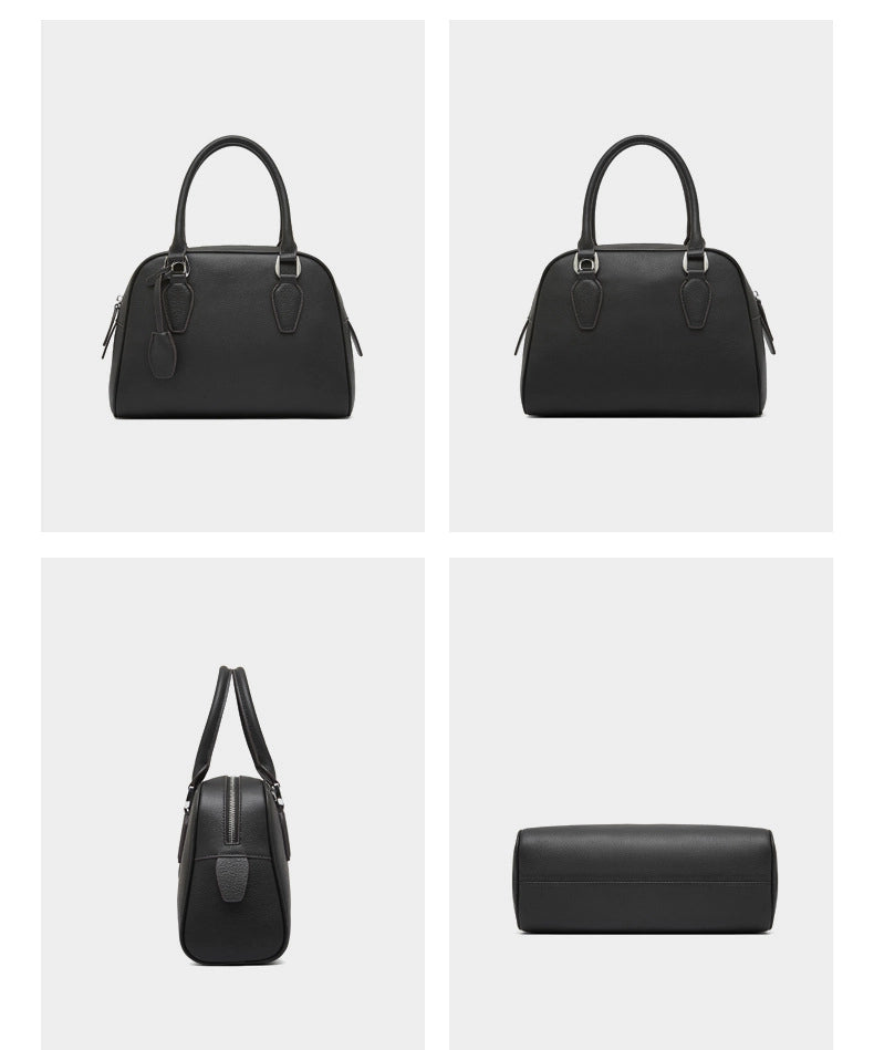 Borsa a tracolla da donna in vera pelle, colore nero.