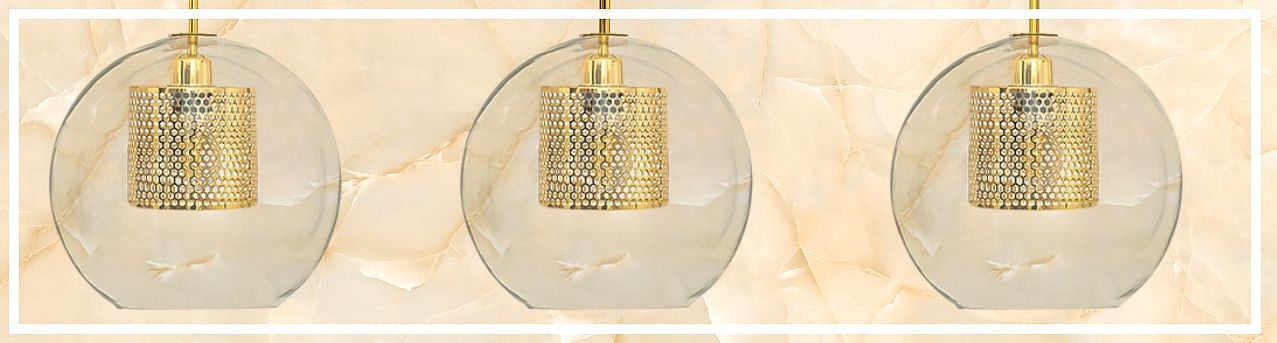 Lampada Pensile Di Vetro Oro Loft APP554-1CP 20cm