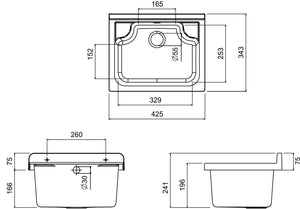 Mobile Lavatoio in PVC 42x35x82 cm 1 Anta Clear Bianco