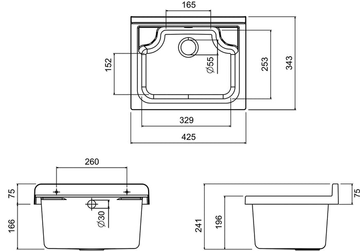 Mobile Lavatoio in PVC 42x35x82 cm 1 Anta Clear Bianco