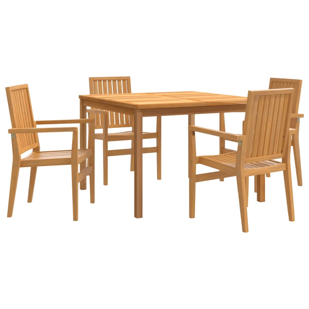 Set da Pranzo per Giardino 5 pz in Legno Massello di Teak 3157912