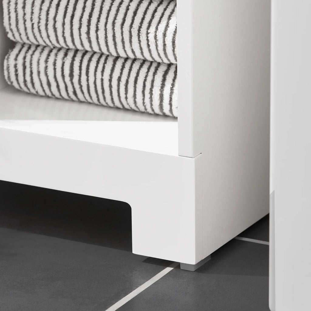 Mobile Porta Biancheria Per Bagno Con Cesto Armadietto Da Bagno Con Portabiancheria Bianco 60x37x86cm BZR105-W SoBuy
