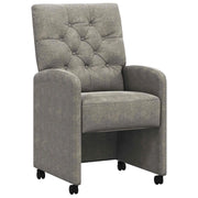 Sedie da Pranzo con Ruote 2 pcs Grigio chiaro 58 x 67 x 97 cm