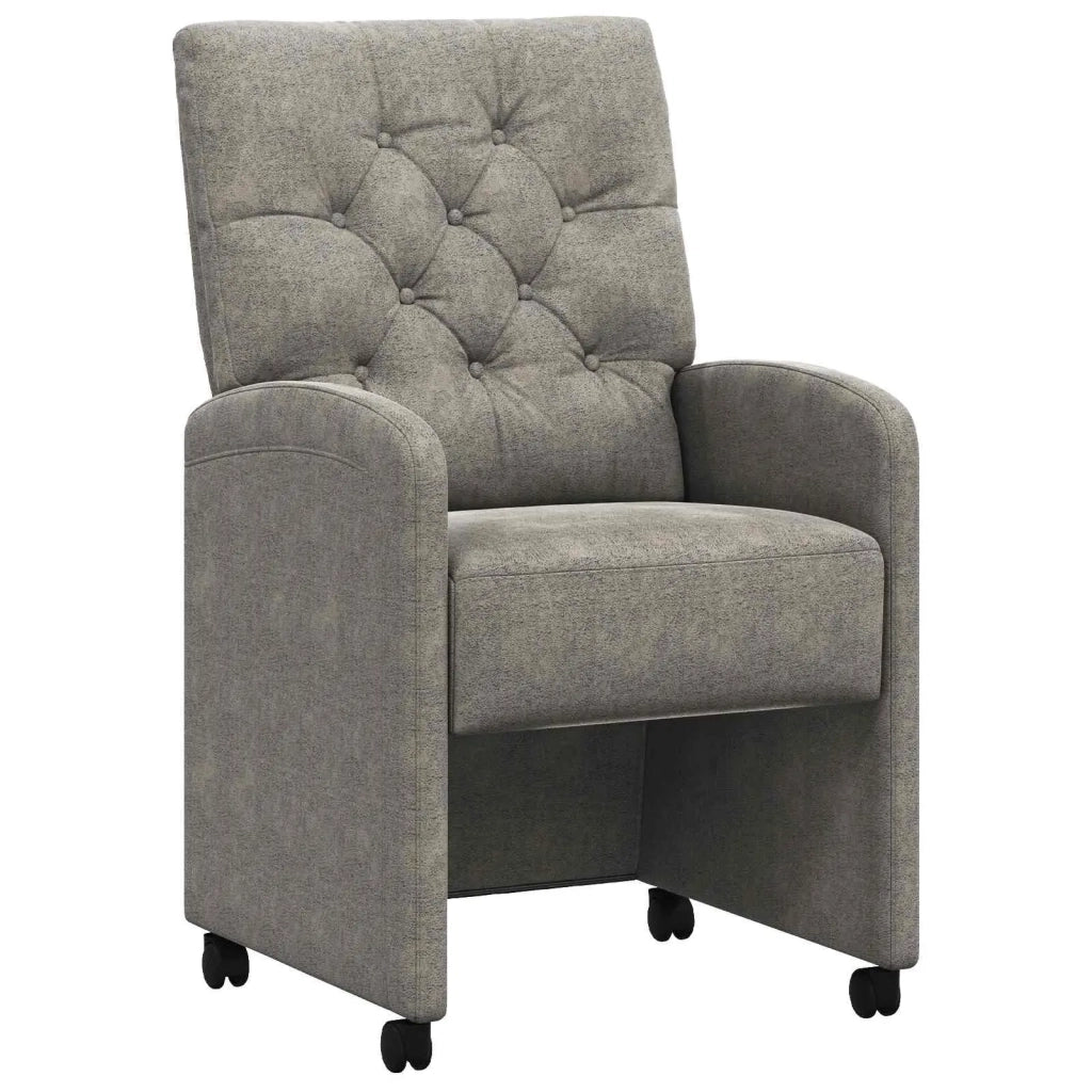 Sedie da Pranzo con Ruote 2 pcs Grigio chiaro 58 x 67 x 97 cm