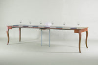 Consolle Allungabile in Legno H77x48x90/308cm Olanda Noce Classica