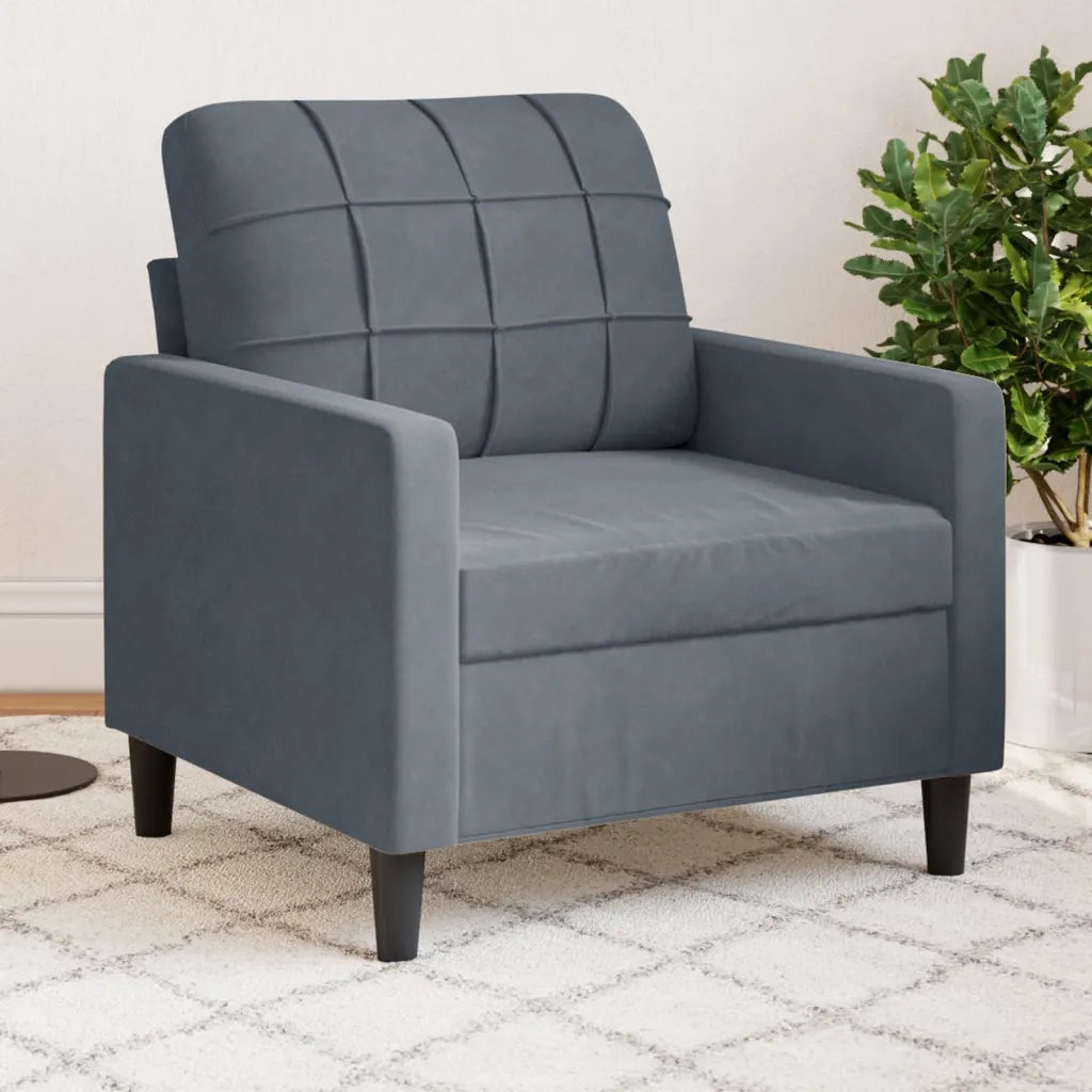 Poltrona | Sedia Relax Grigio Scuro 60 cm Velluto