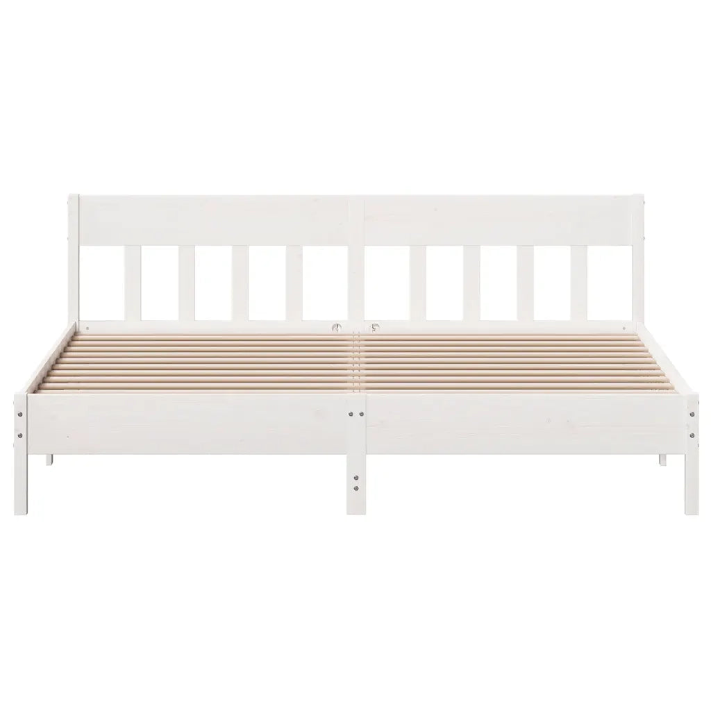 Giroletto senza Materasso Bianco 180x200 cm Legno Massello Pino 3216204