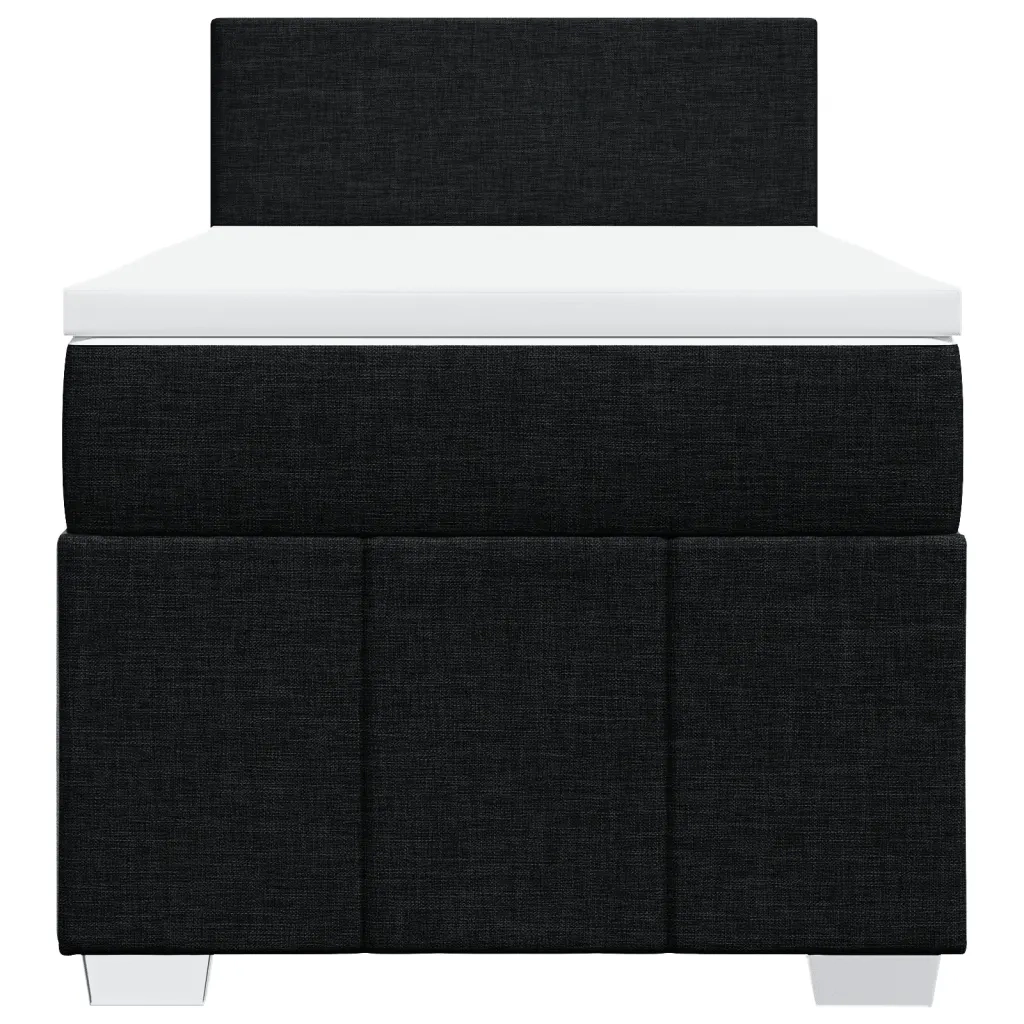 Giroletto a Molle con Materasso Nero 90x190 cm in Tessuto 3289218