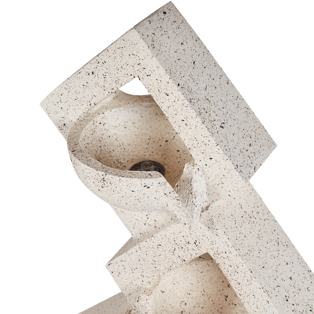 Fontana da giardino in resina beige per esterni con luce LED inserita Design moderno