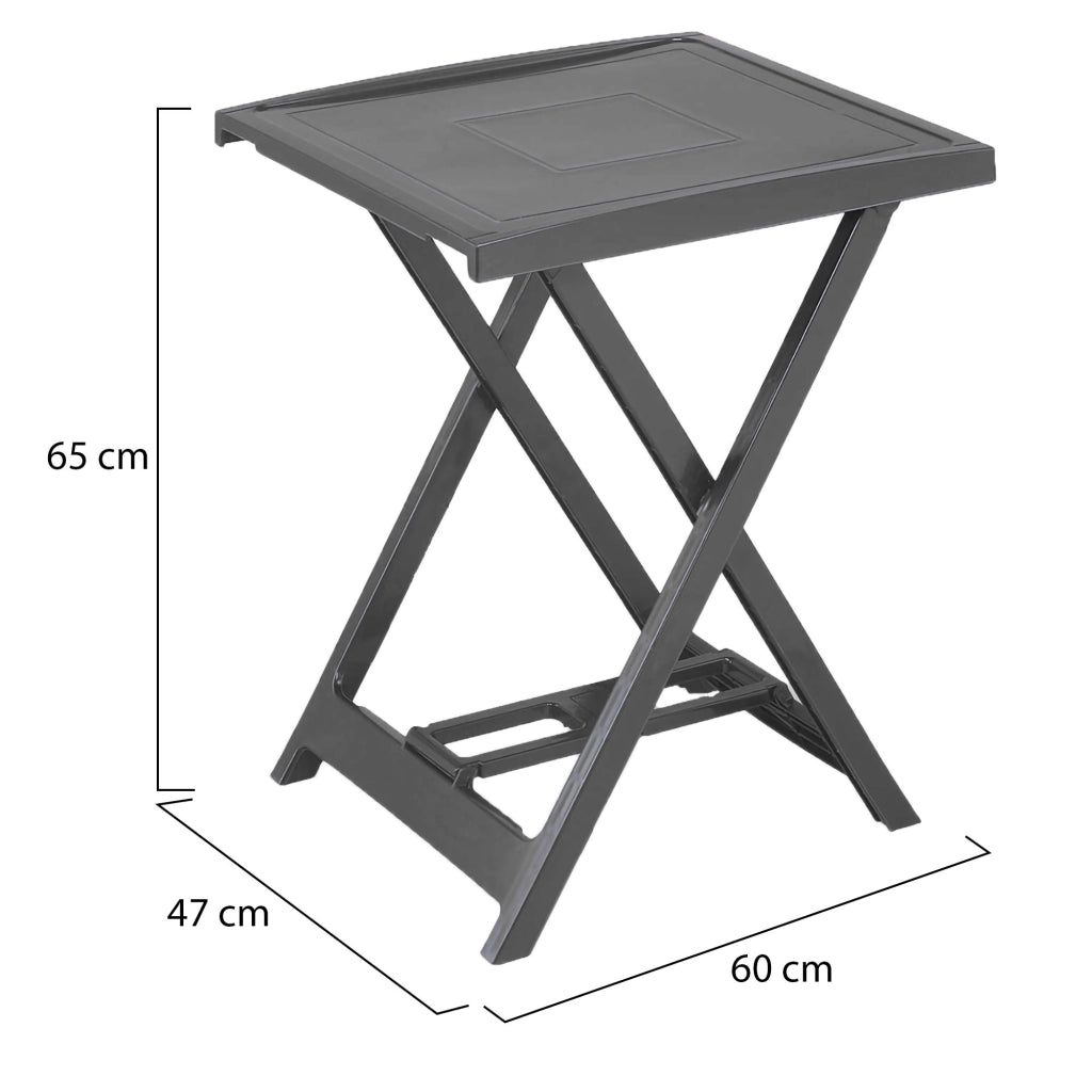 Ohatchee, Tavolo da Esterno 2 Posti Made in Italy, 60x47x65h cm Nero Antracite