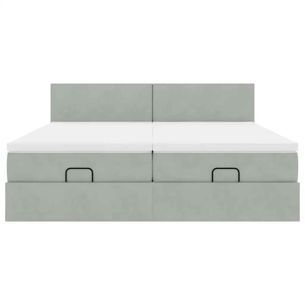 Struttura Letto Pouf con Materassi 200x200 cm Velluto 3312062
