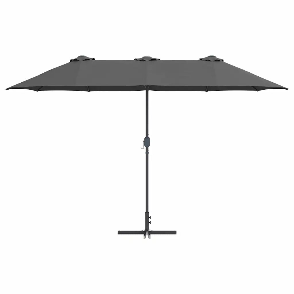 Ombrello da giardino-Ombrellone da spiaggia Antracite 370 x 197 x 239 cm