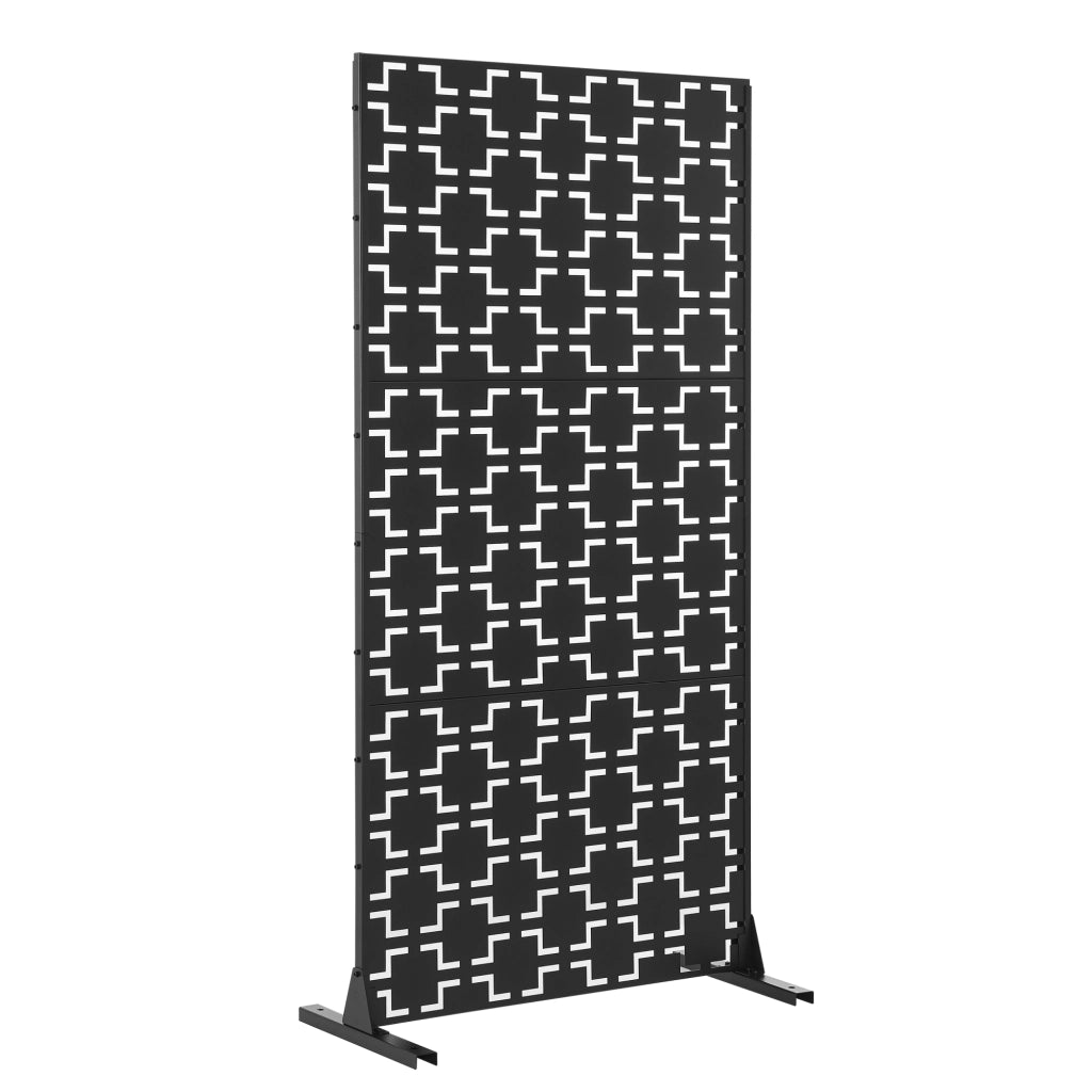 Pannello Divisorio Basciano Struttura Traforata in Acciaio 180 x 90 cm Nero casa.pro