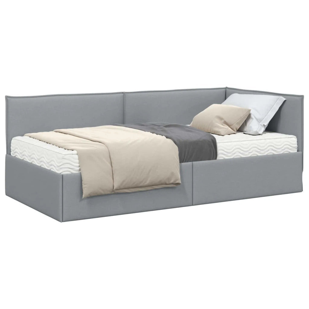 Struttura Letto Angolare con Materasso 2 pcs Grigio chiaro 3394005