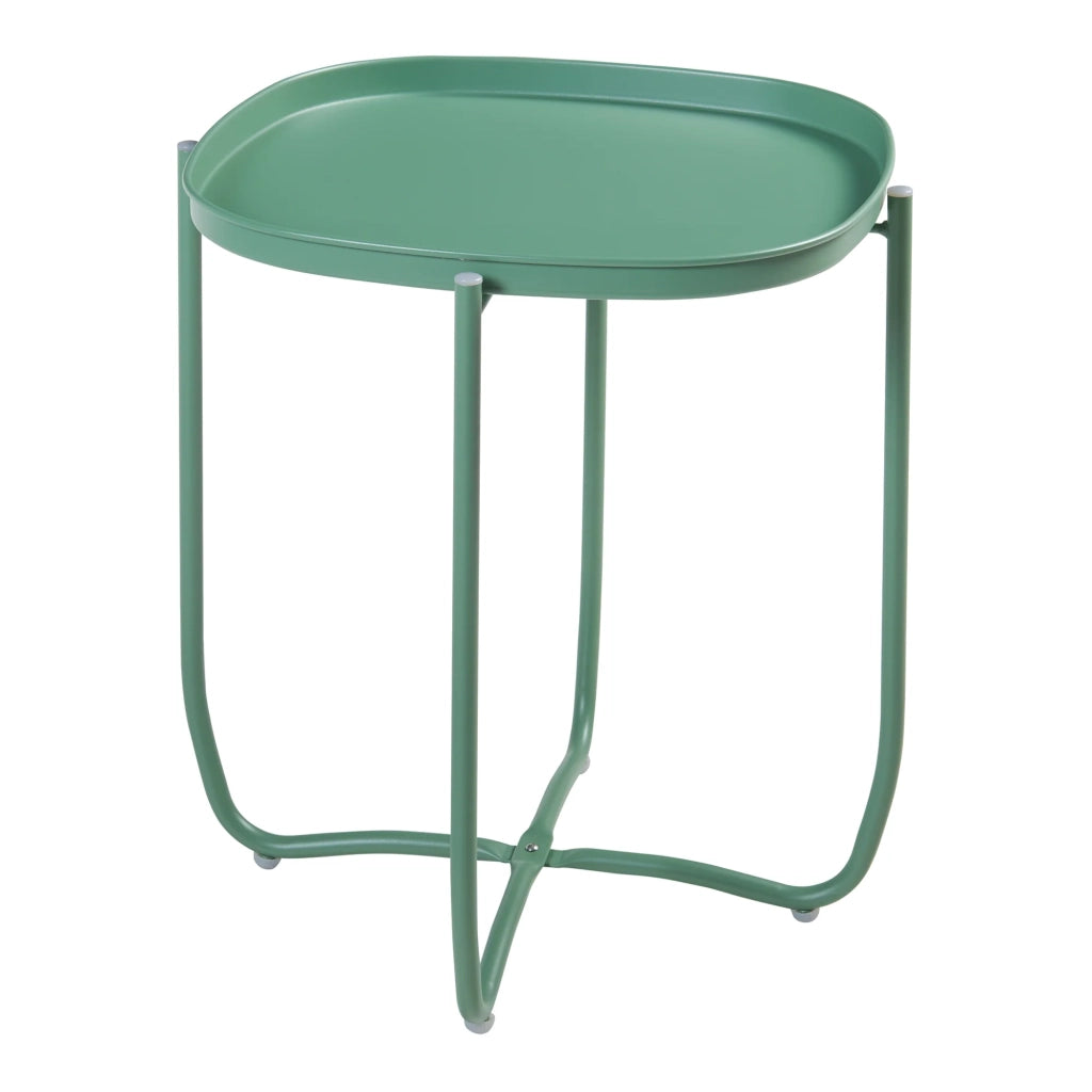 Tavolino da caffè con consolle laterale con piano rimovibile 53 x 46 x 46 cm acciaio verde 03_0010765