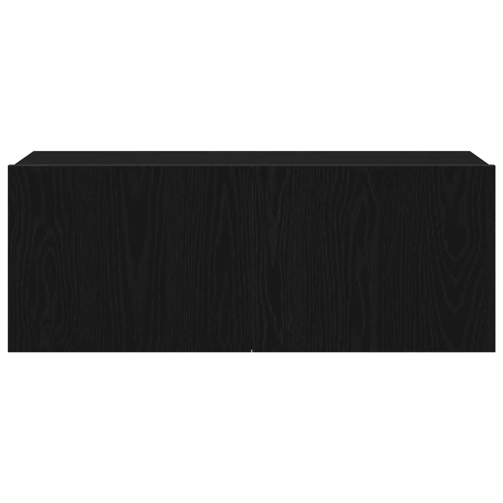 Set mobile TV 7 pz-Credenza per TV Rovere Nero 100 x 30 x 30 cm