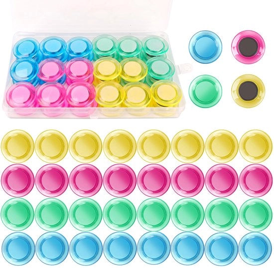 36 pezzi di magneti a forma di sfera in 4 colori per lavagne magnetiche, magneti colorati per lavagne bianche, set di magneti per frigorifero per casa, scuola e ufficio