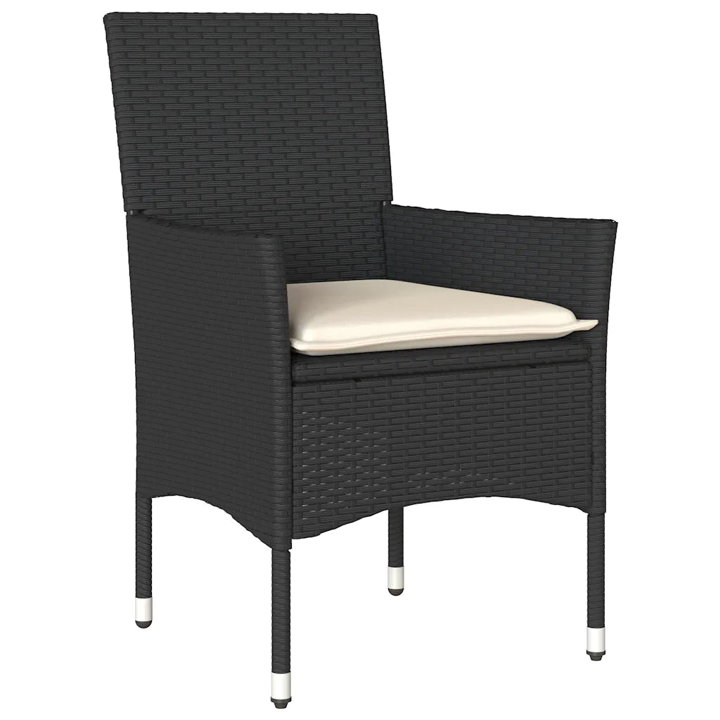 Set da Pranzo da Giardino con Cuscini 5 pz | Set Salotto da Giardino Polyrattan e Vetro