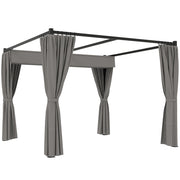 Pergola 3x3 m con tetto scorrevole ¨C zephmum ¨C Grigio chiaro