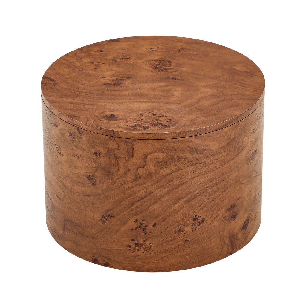 Set di 2 tavolini da caffè; con vano interno e coperchio rimovibile; in MDF effetto legno marrone