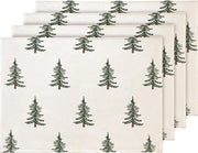 Set di 4 tappeti da tavola per Natale tappeti da tavola tappeti da tovagliato in plastica resistenti all'acqua tappeti da tavola per Natale verde per interni e esterni camera da pranzo decorazione di Natale 30x45cm