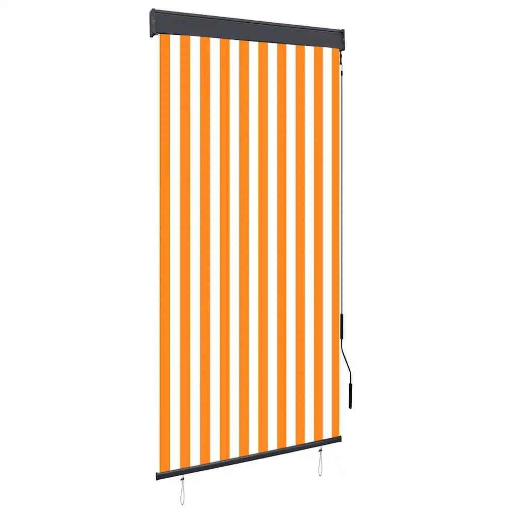 Tenda a Rullo per Esterni 100x250 cm Bianca e Arancione
