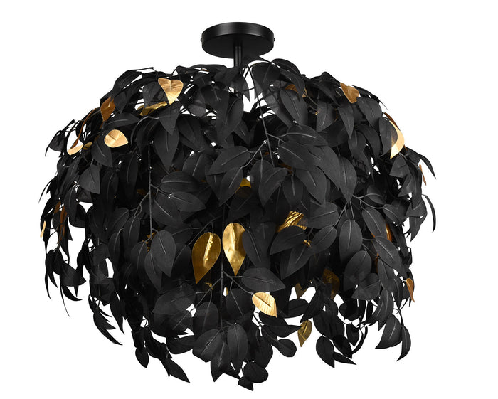 Plafoniera da Interno Attacco E14 in Metallo Nero Opaco