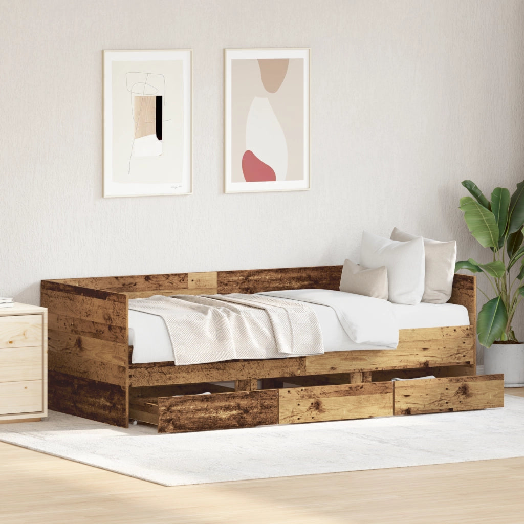 Letto a Giorno Rustico Legno Antico Legno ingegnerizzato