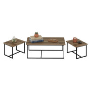 Calco, Tavolino da Salotto set 3 Pezzi Modulabili, 90x60x42h cm Marrone Noce