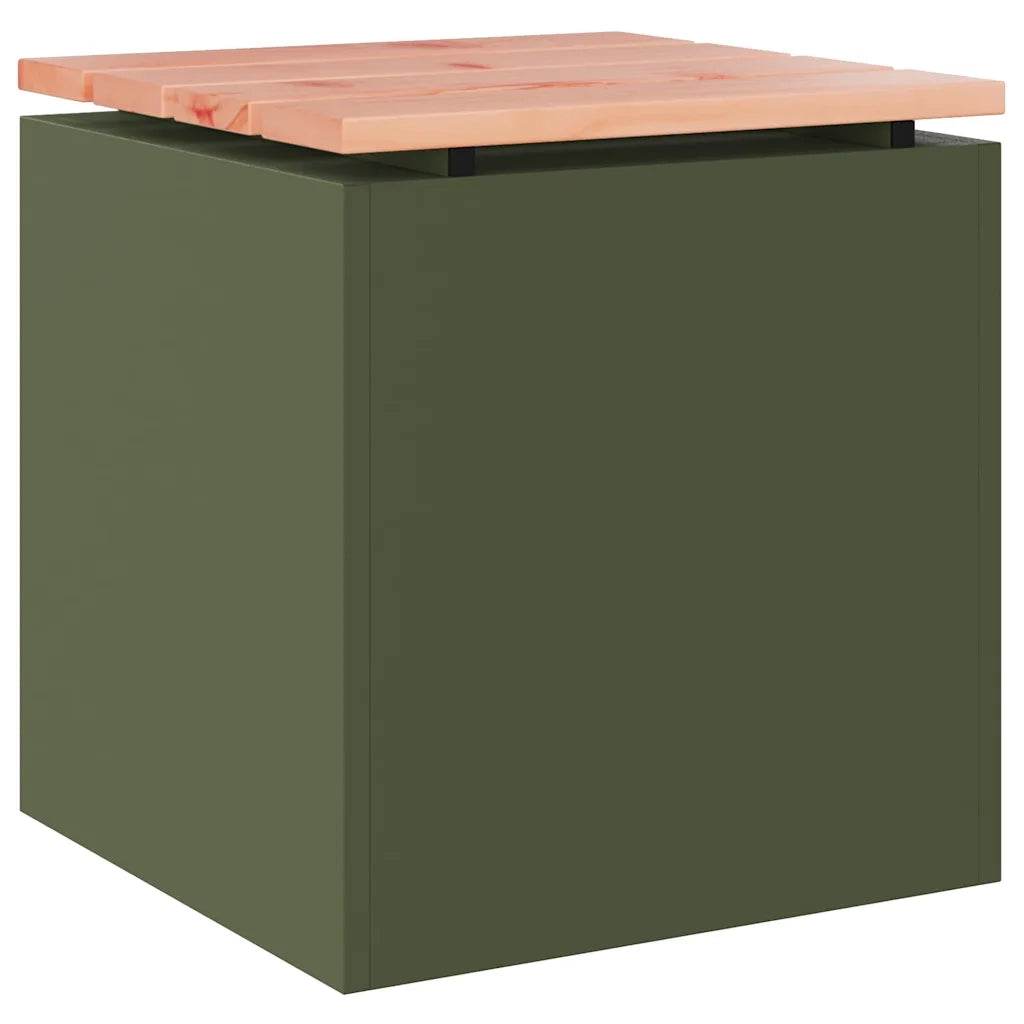 Panchina da giardino Oliver verde 40 x 40 x 43 cm Acciaio