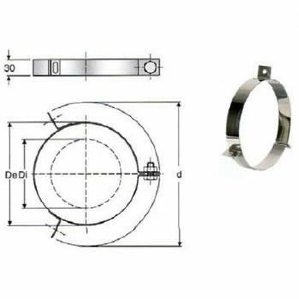Inox doppia parete aisi 316 fasc etta per cavi tir. d.150 200 b08