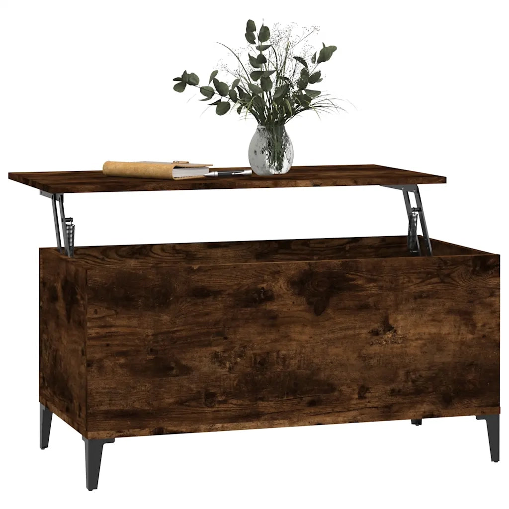 Tavolino da Salotto-Tavolino da soggiorno-Tavolo Rovere Fumo 90x44,5x45 cm Legno Multistrato 500791
