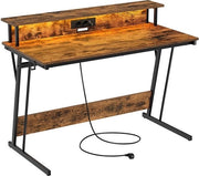 Bureau in Stile Vintage - Costruito con Spazzole di Acciaio - Dimensioni 60cm x 120cm x 76cm - Standard per Monitor - Robusto - Peso 19,6kg