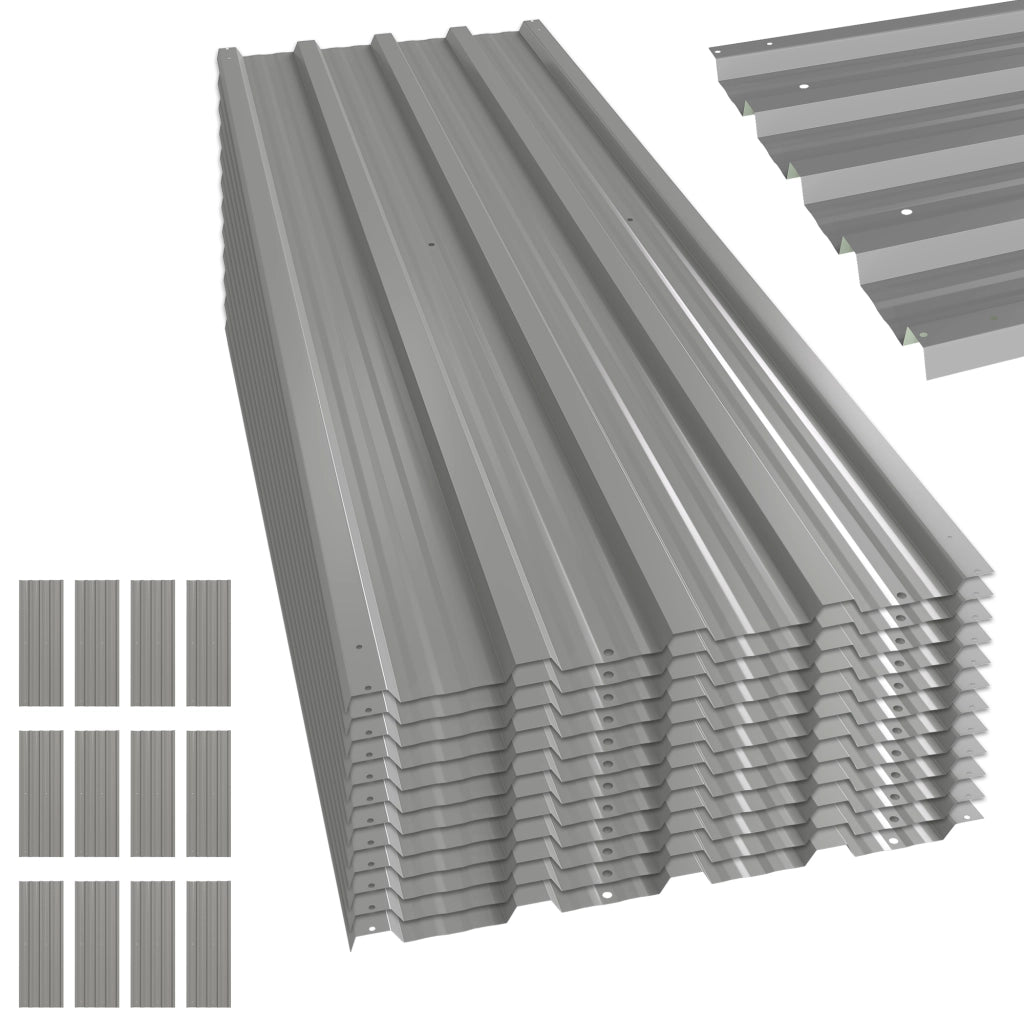 Pannelli in acciaio zincato ¨C zephmum ¨C grigio chiaro 129x45 cm