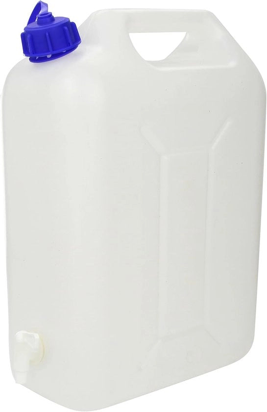 Jerrycan Opvougbile 10 Litri - Reservorio d'Acqua con Valvola e Cappuccio a Viti - Jerrycan per Acqua - Tanke a Benzina - Tanke d'Acqua - Capacità 10 Litri - Translucido-Blu