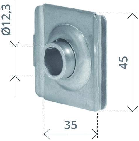 CUSCINETTO QUADRO mm. 45 foro rullino Ø mm. 12,3