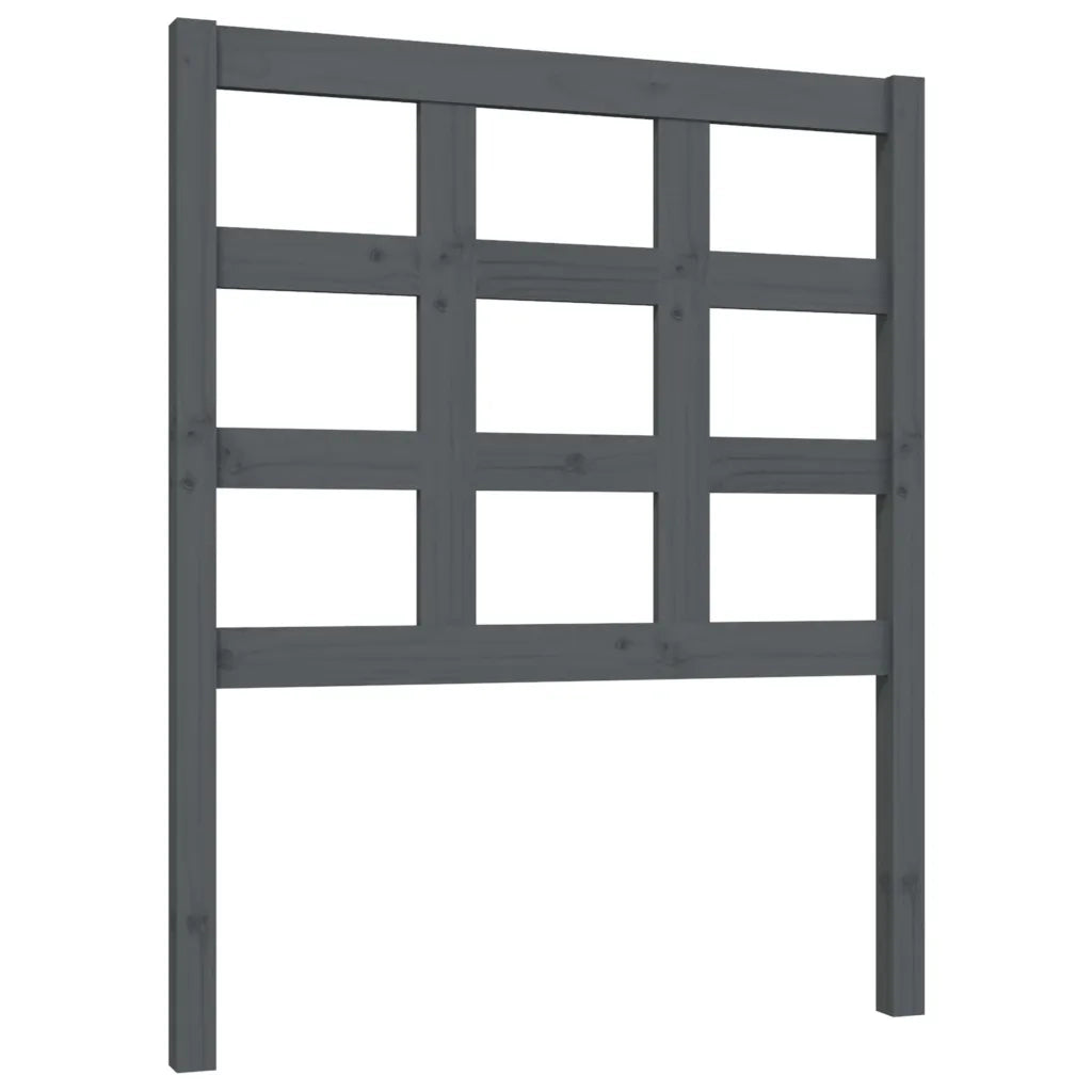 Testiera Letto Grigia 80,5x4x100 cm in Legno Massello di Pino