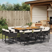 Set da Pranzo da Giardino 11 pz con Cuscini in Polyrattan Nero 3211395
