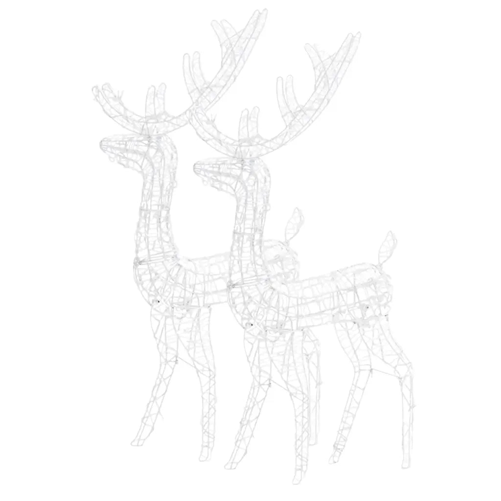 Decorazioni Natalizie Renne in Acrilico 2 pz 120cm Bianco Caldo
