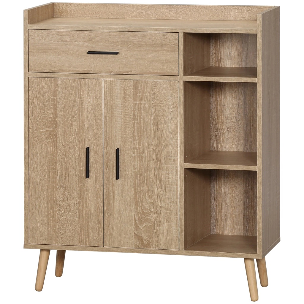Mobile Ingresso Moderno ¨C Xylo ¨C 2 Ante 1 Cassetto 3 Ripiani Legno Naturale 80x30x96,5cm
